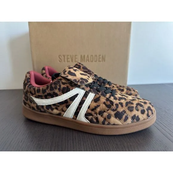 STEVE MADDEN MADRID Low top Sneakers NIB 9 Women’s Shoes Leopard Retro