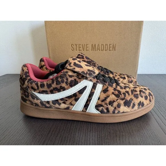 STEVE MADDEN MADRID Low top Sneakers NIB 9 Women’s Shoes Leopard Retro