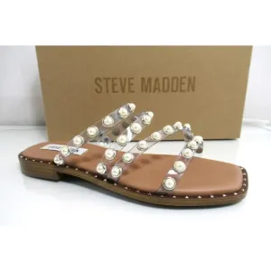 Steve Madden Skyler - P Studded Flat Sandals Slip On Clear Size 7