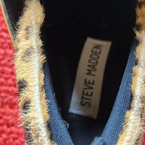 Steve Madden Women’s Cliff Leather Leopard Sneakers..Size 9. Preowned.