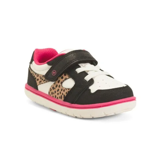 STRIDE RITE Leopard Leather Stretch London Sneakers (Toddler)