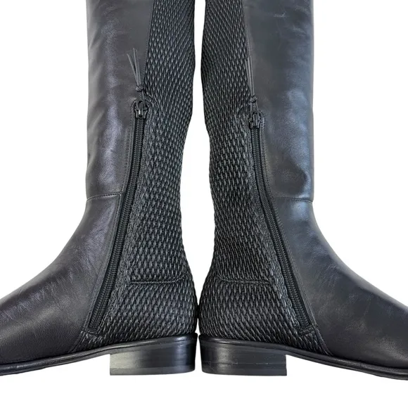 Stuart Weitzman Alljen Black Nappa Leather Over The Knee Boots Size 6M