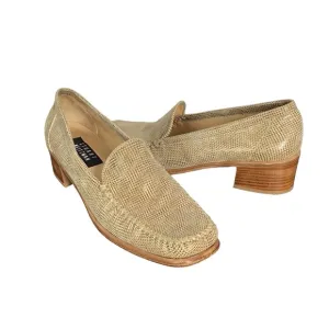 Stuart Weitzman Brown &amp; Sand Leather Loafers Size 9