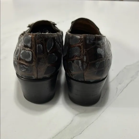 Stuart Weitzman Brown Loafers with Silver Accent