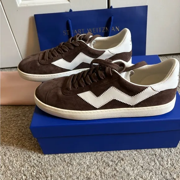 Stuart Weitzman Brown Suede Fashion Sneakers