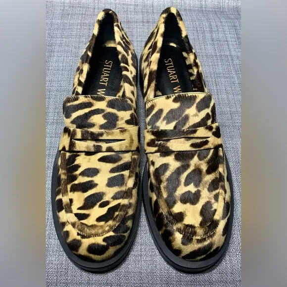 Stuart Weitzman Palmer Leopard Print Classic Loafers