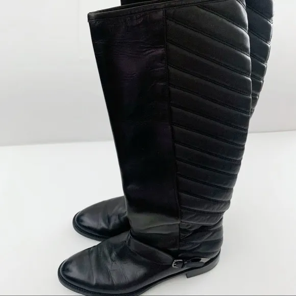 Stuart Weitzman Pointed Toe Flat Boots - Raceway Quilt Back