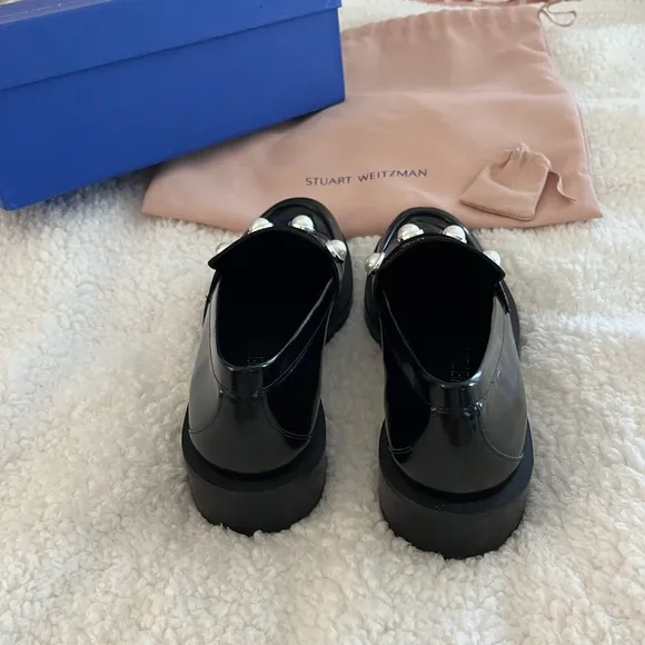 Stuart Weitzman Portia Bold Loafers Black.