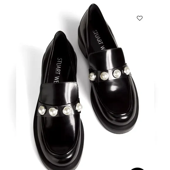Stuart Weitzman Portia Bold Loafers Black.