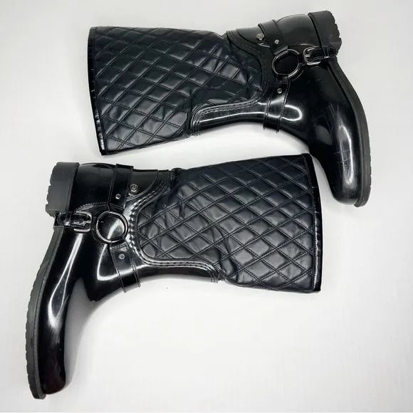 Stuart Weitzman Stirrup Quilted Rain Boots