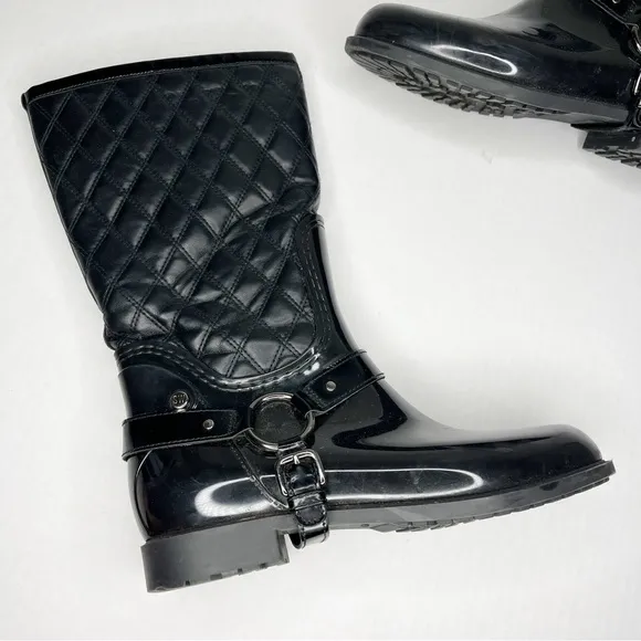 Stuart Weitzman Stirrup Quilted Rain Boots