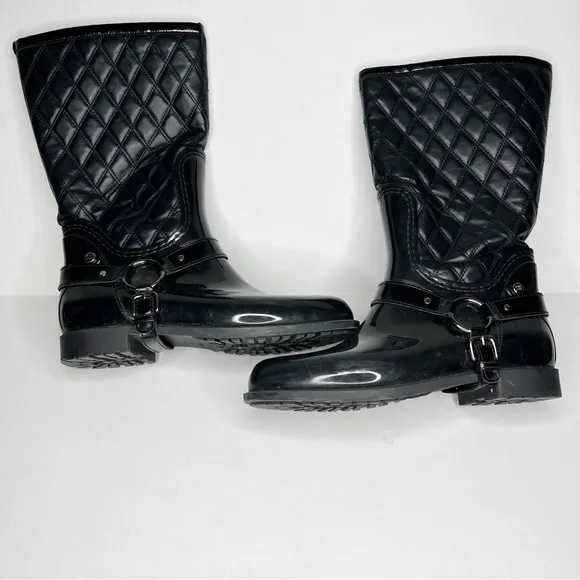 Stuart Weitzman Stirrup Quilted Rain Boots