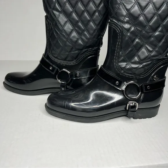 Stuart Weitzman Stirrup Quilted Rain Boots