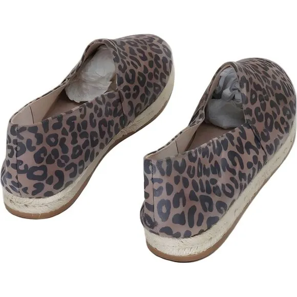Stuart Weitzman Women's Leopard Espadrille Flats Brown Tan Size 6.5