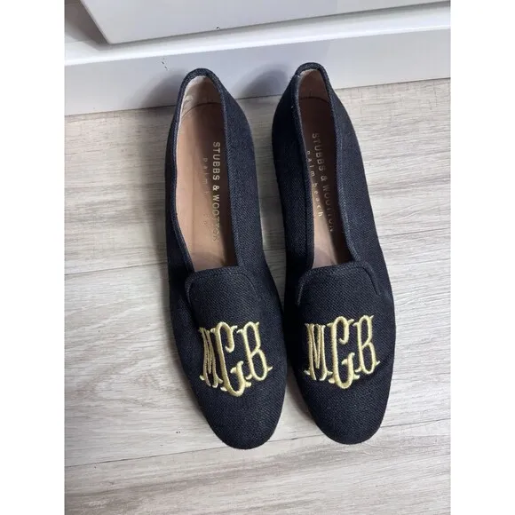 Stubbs &amp; Wootton  Loafer Womens 10 Embroidered Needlepoint Slipper Shoe $575
