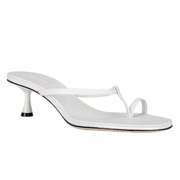 Studio Amelia Edith 50 Heels in White 38 With Box Womens Leather Sandals