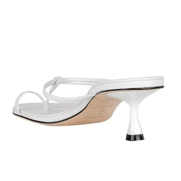 Studio Amelia Edith 50 Heels in White 38 With Box Womens Leather Sandals