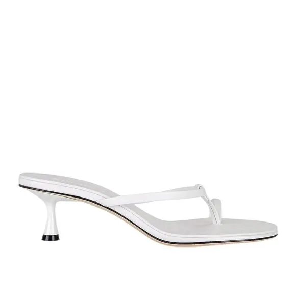 Studio Amelia Edith 50 Heels in White 38 With Box Womens Leather Sandals