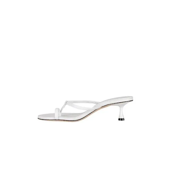 Studio Amelia Edith 50 Heels in White 38 With Box Womens Leather Sandals