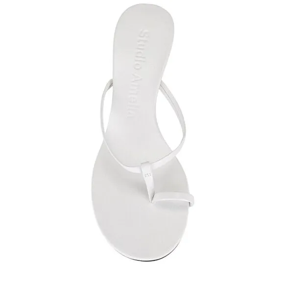 Studio Amelia Edith 50 Heels in White 38 With Box Womens Leather Sandals
