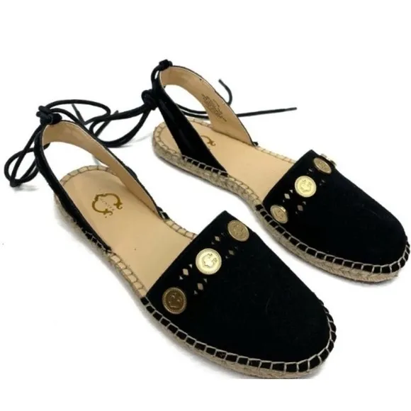 Suede Espadrilles w/ Coin Detail Michaela Black
