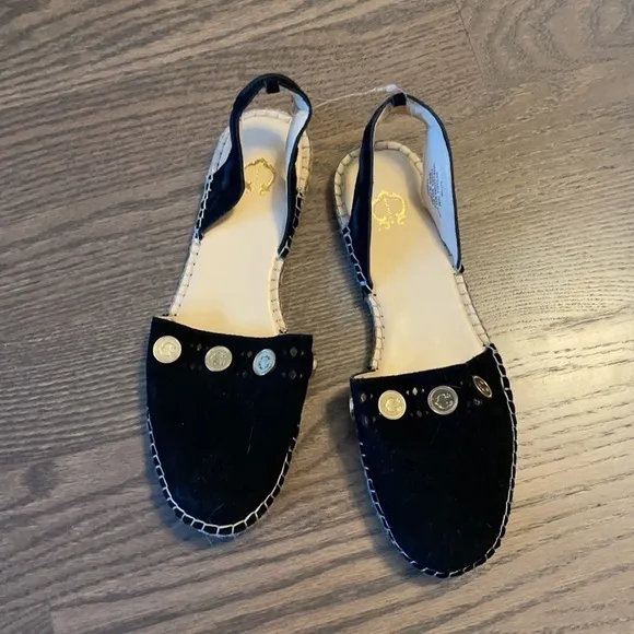 Suede Espadrilles w/ Coin Detail Michaela Black