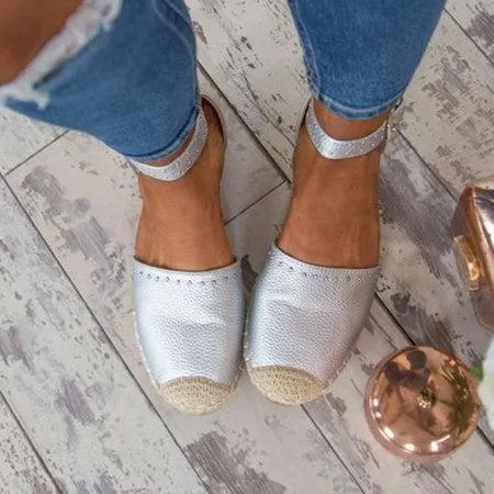 Summer Style Sandals Pu Flat Espadrilles Sandals
