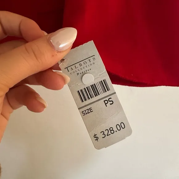 Talbots Red Wool-Blend Cropped Jacket, Size Petite Small (NWT)
