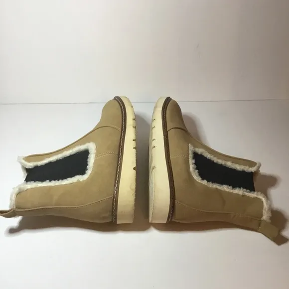 Tan Women’s CCOCCI Shearling-Lined Ankle Boots Size 7
