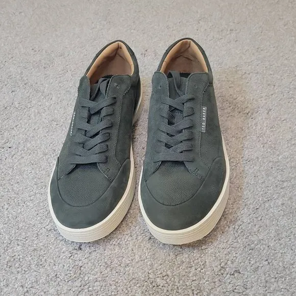Ted Baker Men's Hampstead Lace Up Nubuck Sneakers Olive Size 12