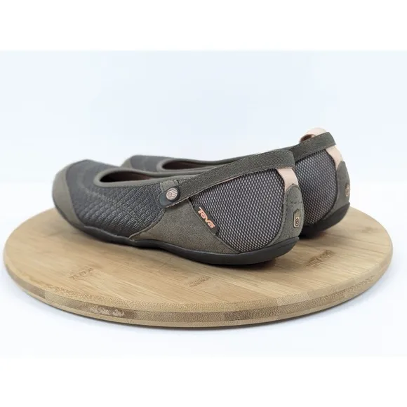 Teva Flats Slip On Size 9.5 Brown Mary Jane Shoes Niyama Ballet