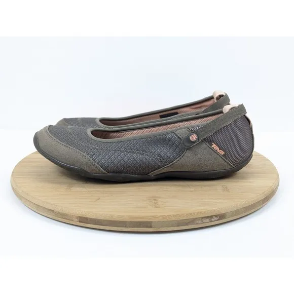 Teva Flats Slip On Size 9.5 Brown Mary Jane Shoes Niyama Ballet