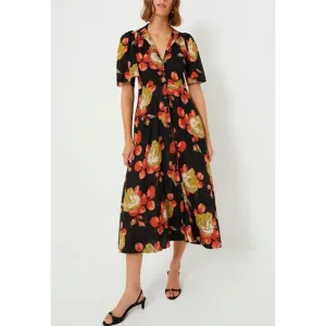 THE GREAT. Cabbage Rose Print The Bridge Dress