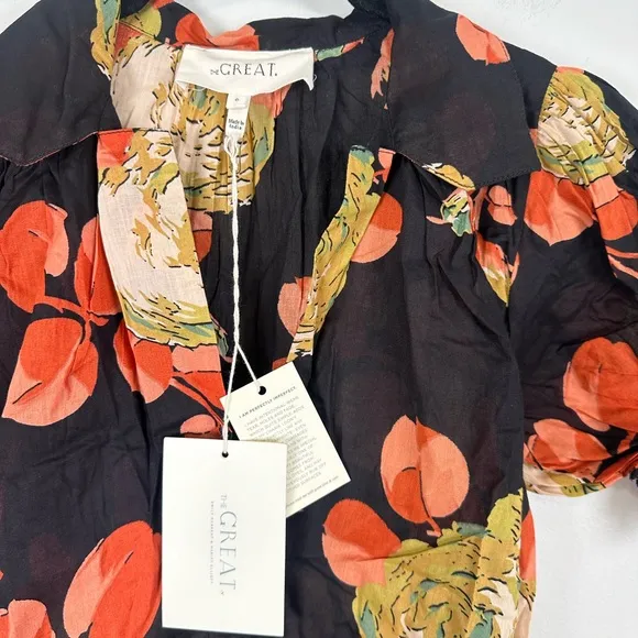 THE GREAT. Cabbage Rose Print The Bridge Dress