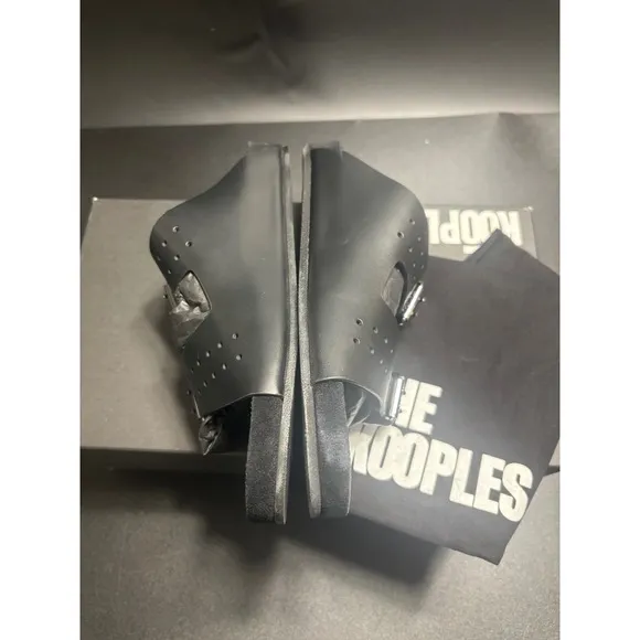 The Kooples NEW Slides Sandals Buckle Accents Black FR 37/U6