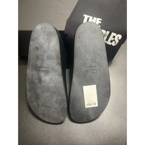 The Kooples NEW Slides Sandals Buckle Accents Black FR 37/U6