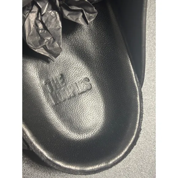 The Kooples NEW Slides Sandals Buckle Accents Black FR 37/U6