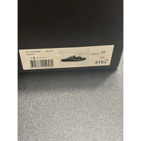 The Kooples NEW Slides Sandals Buckle Accents Black FR 37/U6