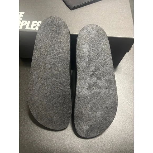 The Kooples NEW Slides Sandals Buckle Accents Black FR 40/U9