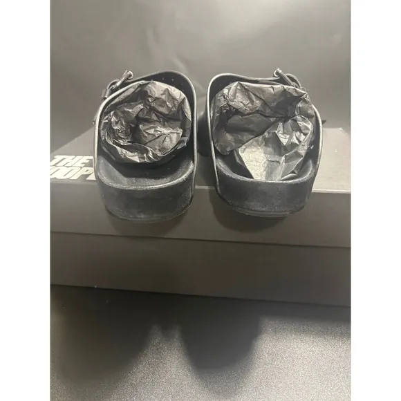 The Kooples NEW Slides Sandals Buckle Accents Black FR 40/U9