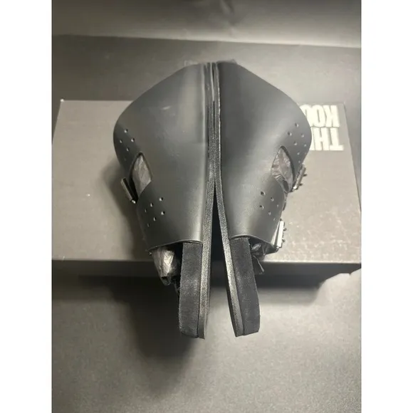 The Kooples NEW Slides Sandals Buckle Accents Black FR 41/U10