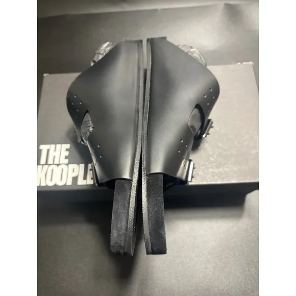 The Kooples NEW Slides Sandals Buckle Accents Black FR 42/U8