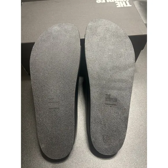 The Kooples NEW Slides Sandals Buckle Accents Black FR 44/U10