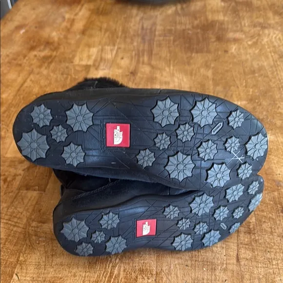 The North Face Black Winter Rain Boots with Lace-Up Design