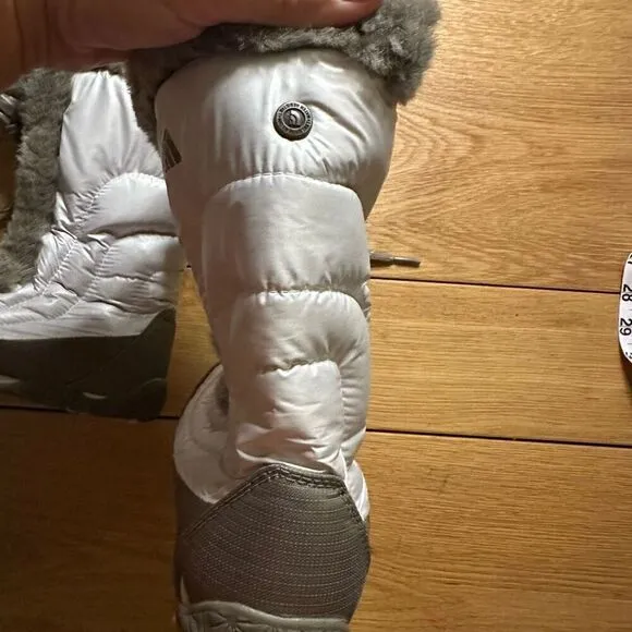 The North face icepick quilted boots white down 6.5