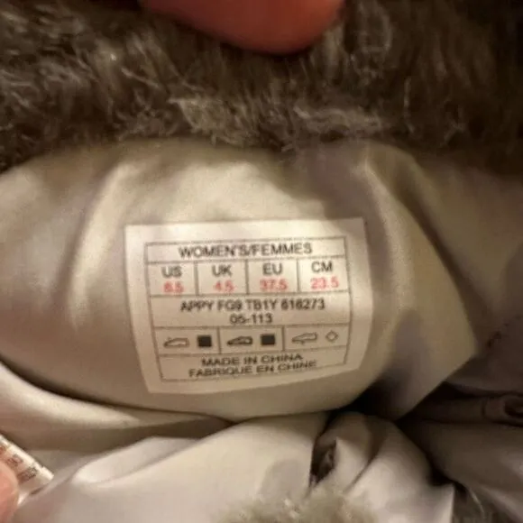 The North face icepick quilted boots white down 6.5