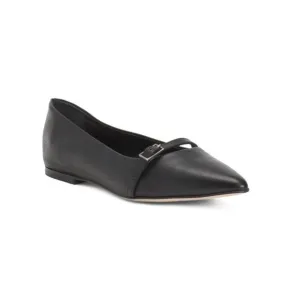 THEORY Black Made In Italy Leather Maryjane Flats