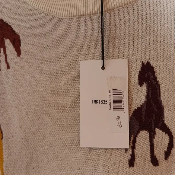 Thml The Stable Horse Sweater in Natural Women's. Size M New NWT