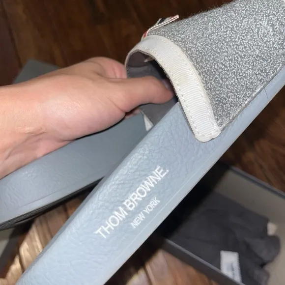 THOM BROWNE TERRY CLOTH POOL SLIDES