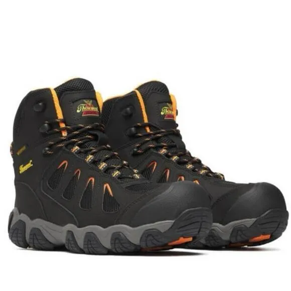 Thorogood Men's Crosstrex Series Waterproof 6&quot; Black Safety Toe Hiker US Size 10